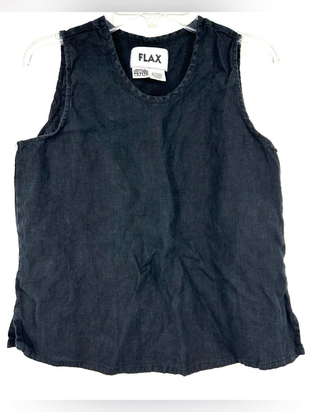 FLAX Linen Tank Top Black Flecked Petite (4-6)